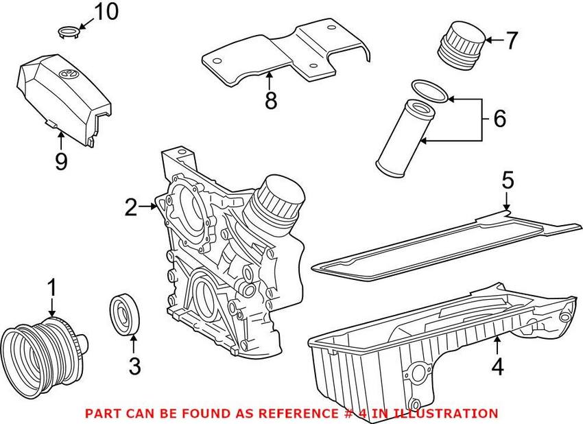 Mercedes Engine Oil Pan 1110140802 - Genuine Mercedes